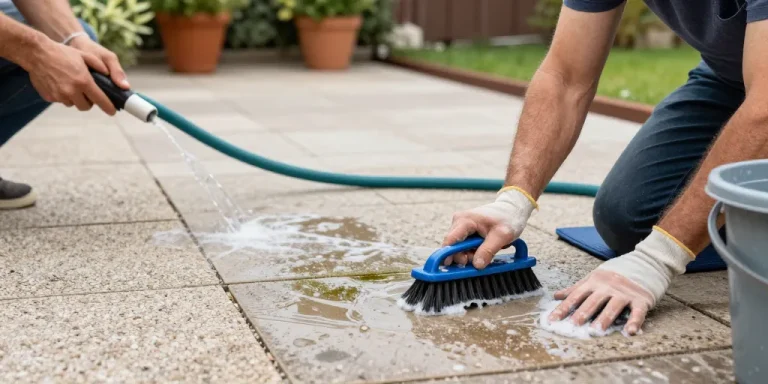 comment nettoyer des dalles de terrasse gravillonnée