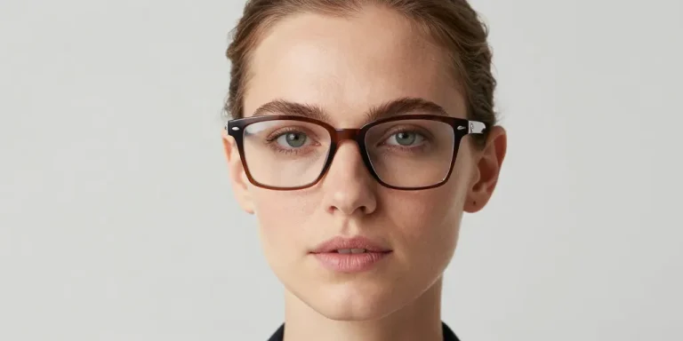 visage lunette rectangulaire femme
