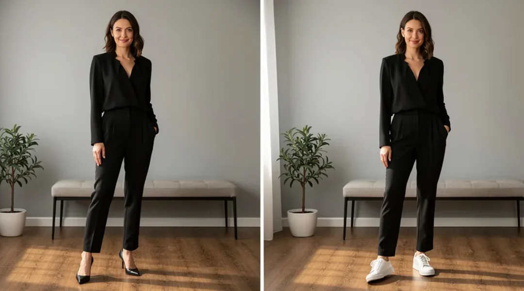 chaussure avec combinaison noire