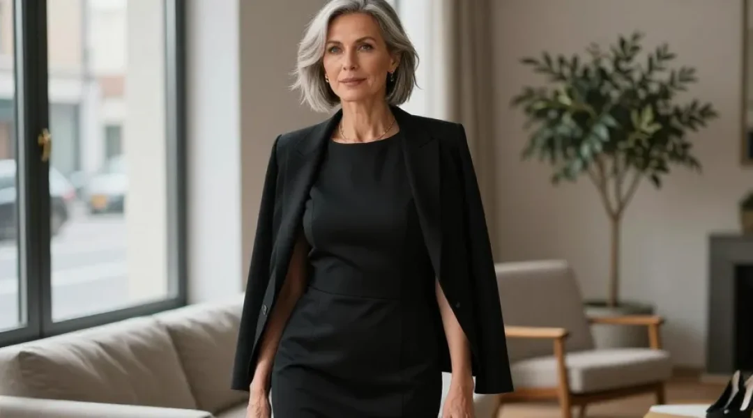 comment porter robe noire à 50 ans