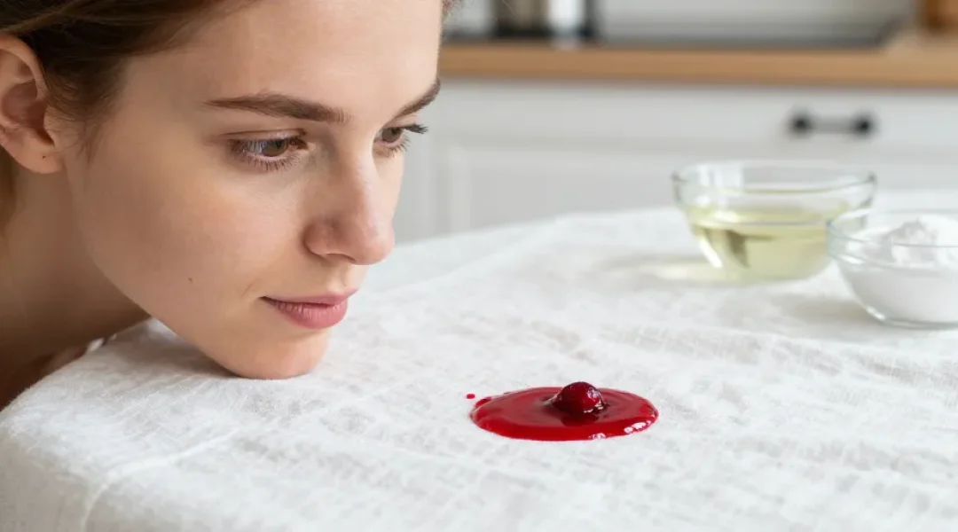 tache de fruits rouges sur tissu