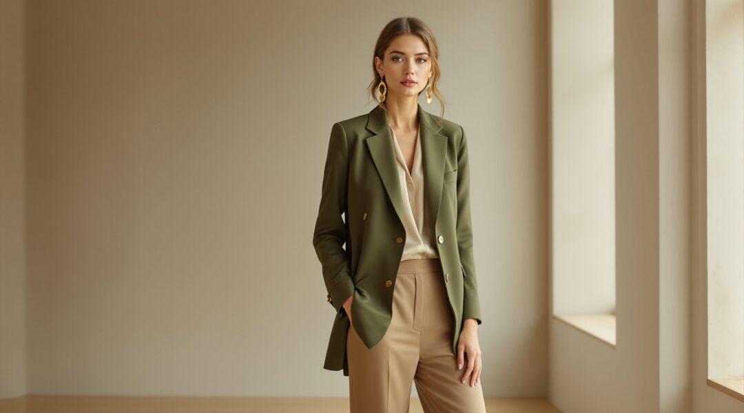 vert et beige vetement