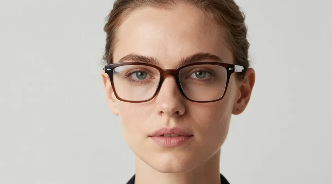 visage lunette rectangulaire femme
